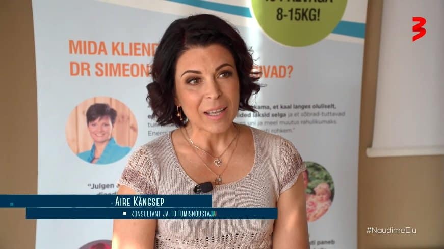 Dr Simeonsi dieedi konsultant ja toitumisnõustaja Aire Kängsep andis TV3 saatele Naudime Elu intervjuu Dr Simeonsi dieedi teemal, muuhulgas tuli jutuks ka Dr Simeonsi dieedi ja toitumiskava erinevus.